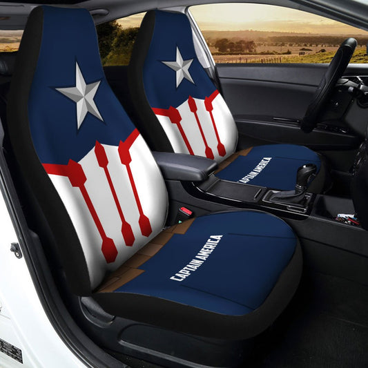 Captain America Car Seat Covers Custom Uniform Car Accessories - Gearcarcover - 2