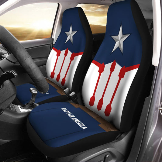 Captain America Car Seat Covers Custom Uniform Car Accessories - Gearcarcover - 1