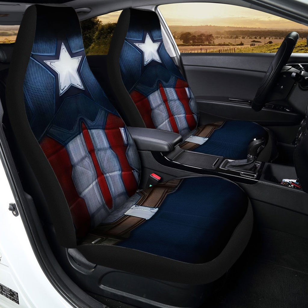 Captain America Uniform Car Seat Covers Custom Car Accessories - Gearcarcover - 1