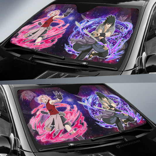 Car Sunshade Custom Sasuke And Sakura Galaxy Style Car Accessories - Gearcarcover - 2