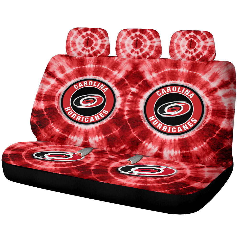 Carolina Hurricanes Car Back Seat Covers Custom Tie Dye Car Accessories - Gearcarcover - 1