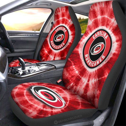 Carolina Hurricanes Car Seat Covers Custom Tie Dye Car Accessories - Gearcarcover - 1