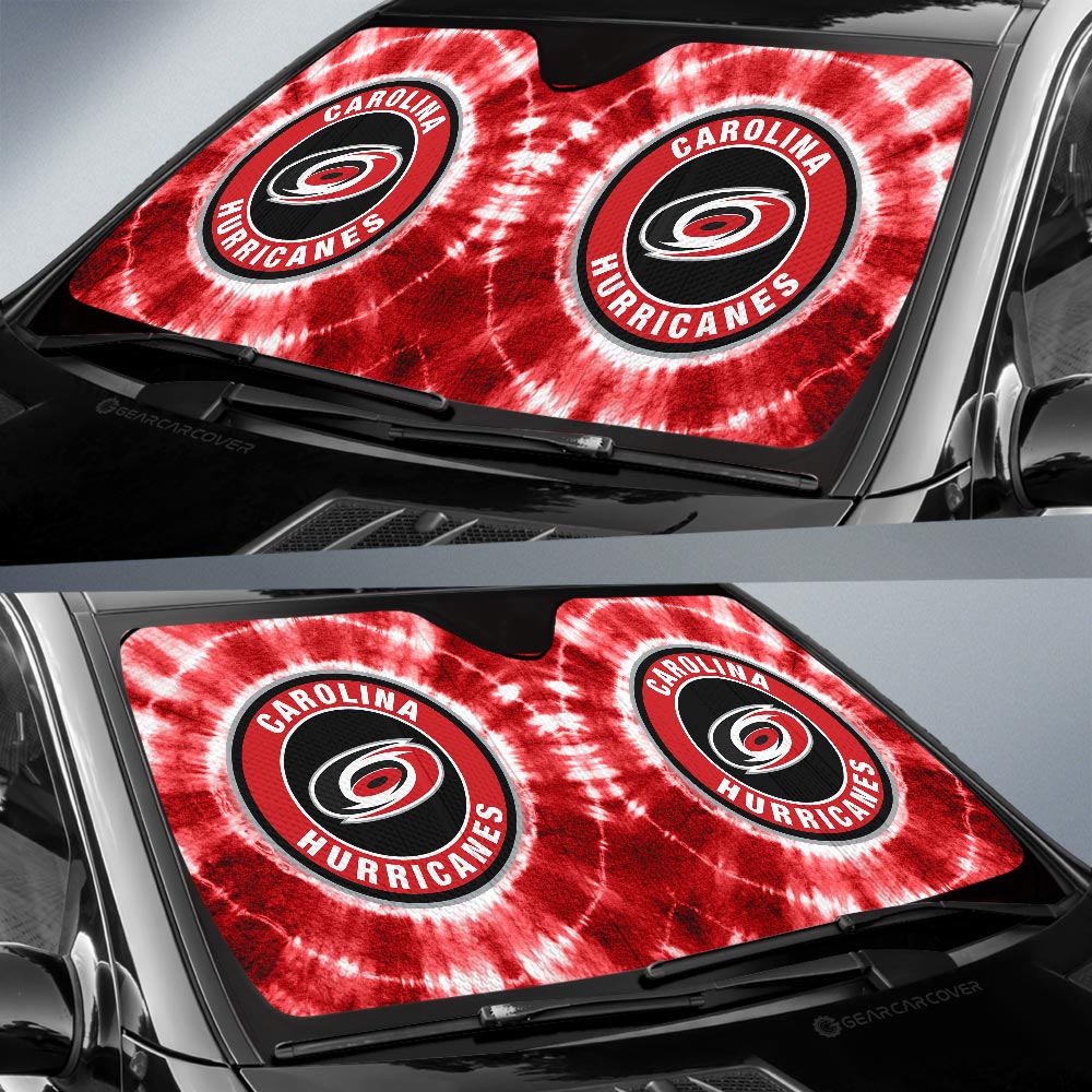 Carolina Hurricanes Car Sunshade Custom Tie Dye Car Accessories - Gearcarcover - 2