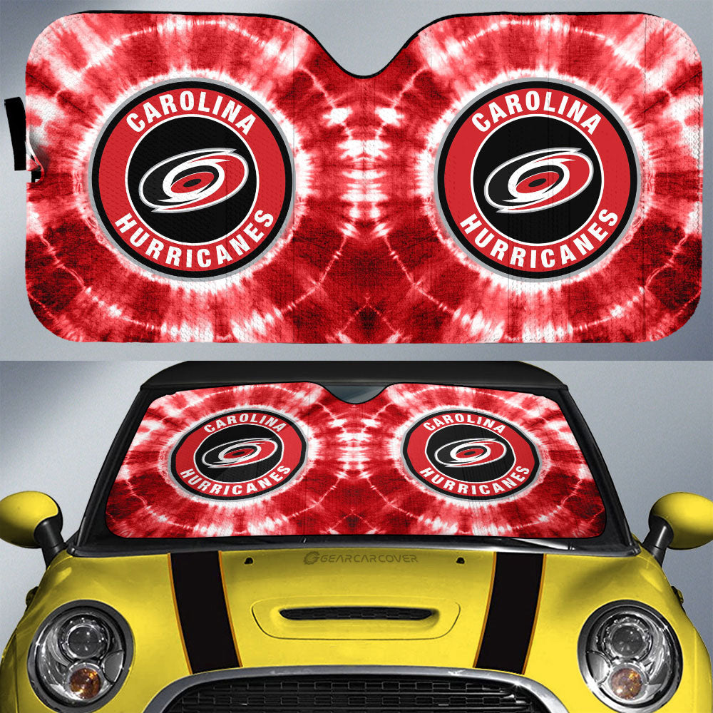 Carolina Hurricanes Car Sunshade Custom Tie Dye Car Accessories - Gearcarcover - 1