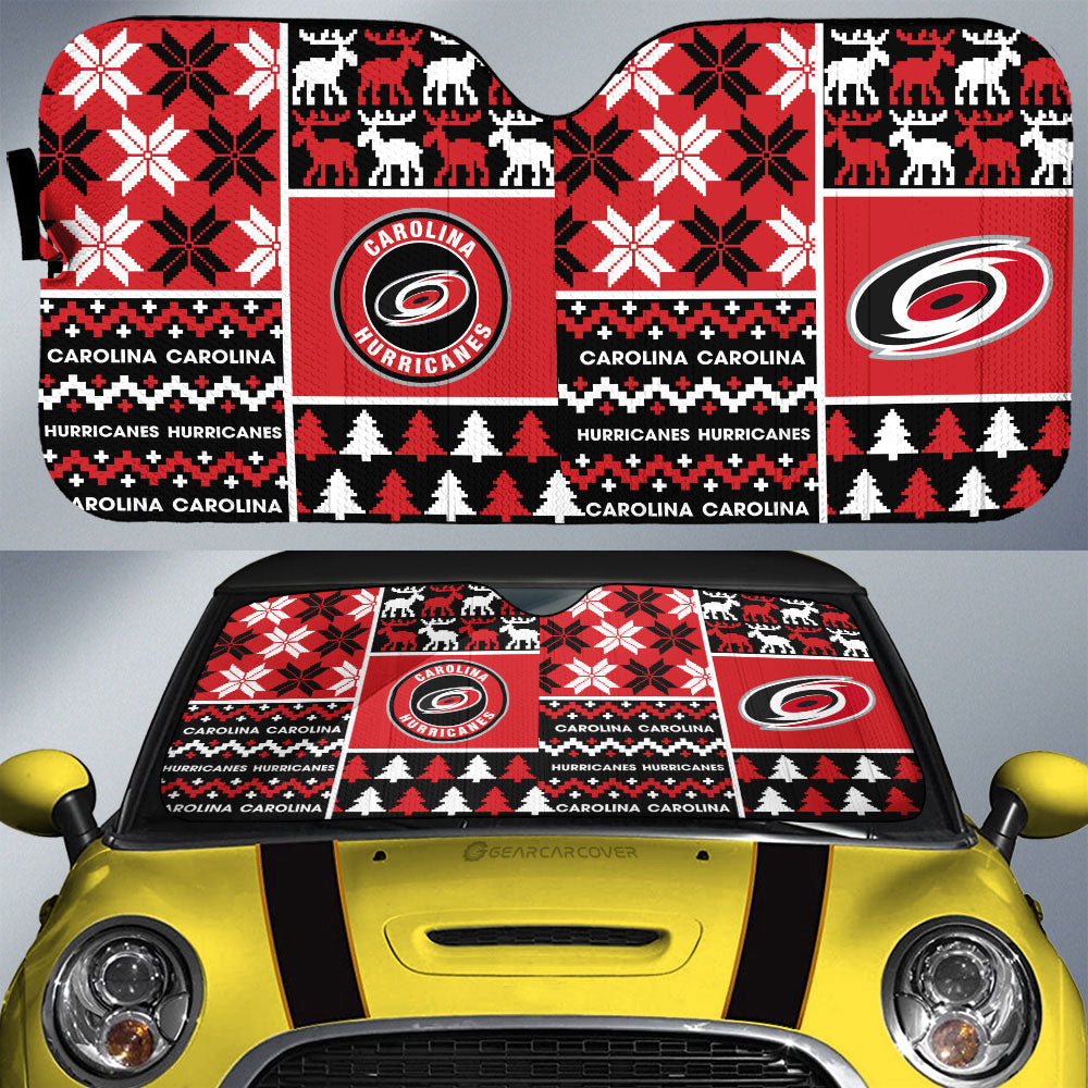 Carolina Hurricanes Car Sunshade Custom Ugly Style Car Accessories - Gearcarcover - 1