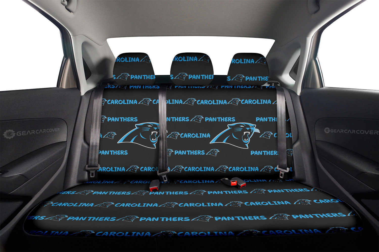 Carolina Panthers Car Back Seat Covers Sporty Team Collection - Gearcarcover - 2