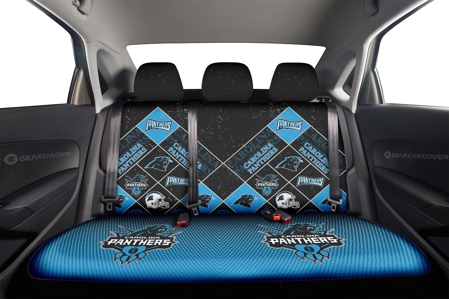 Carolina Panthers Car Back Seat Covers Sporty Team Collection - Gearcarcover - 2