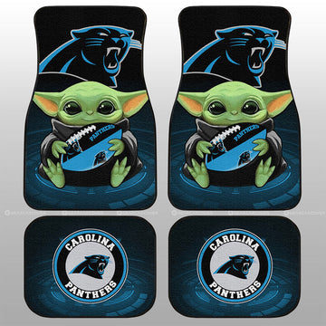 Carolina Panthers Car Floor Mats Baby Yoda Car Accessories For Fan - Gearcarcover - 1
