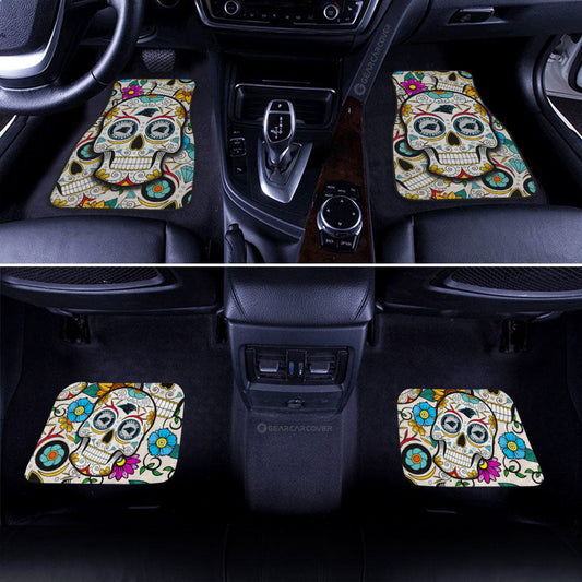 Carolina Panthers Car Floor Mats Custom Sugar Skull Car Accessories - Gearcarcover - 2