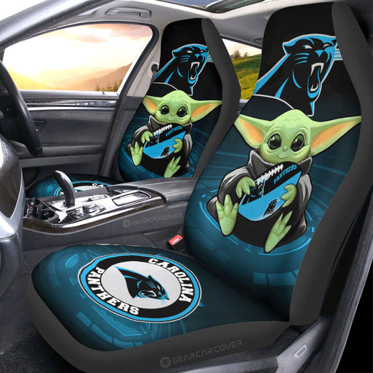 Carolina Panthers Car Seat Covers Baby Yoda Car Accessories For Fan - Gearcarcover - 1
