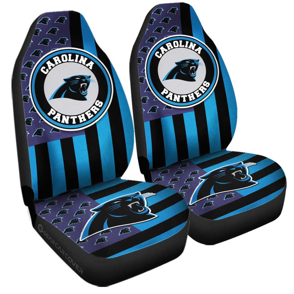 Carolina Panthers Car Seat Covers Custom US Flag Style - Gearcarcover - 3