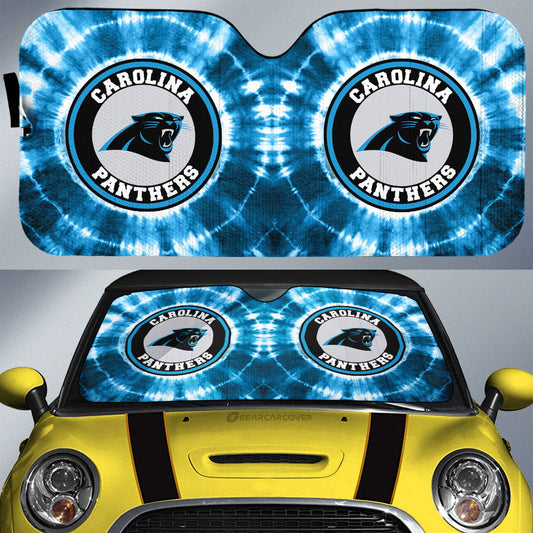 Carolina Panthers Car Sunshade Custom Tie Dye Car Accessories - Gearcarcover - 1