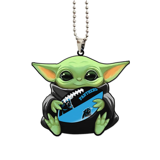 Carolina Panthers Ornament Baby Yoda Car Accessories - Gearcarcover - 1