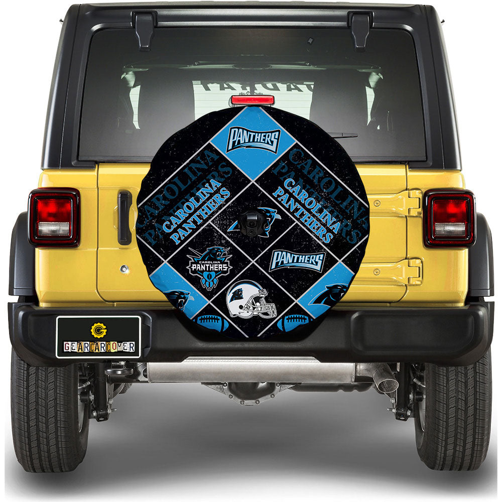 Carolina Panthers Spare Tire Covers Camera Hole Sporty Team Collection - Gearcarcover - 1