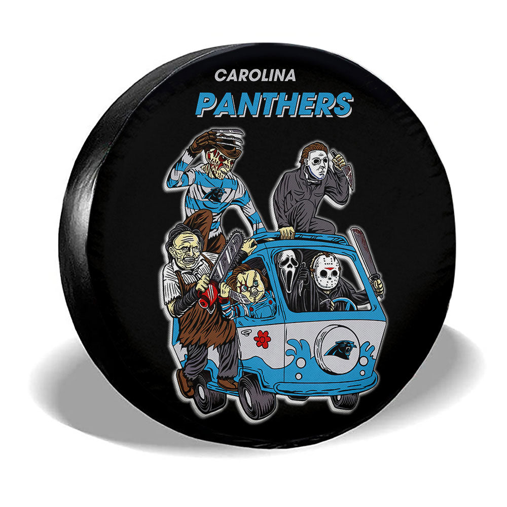 Carolina Panthers Spare Tire Covers Horror Characters Car Accessories - Gearcarcover - 3