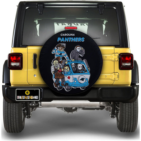 Carolina Panthers Spare Tire Covers Horror Characters Car Accessories - Gearcarcover - 1