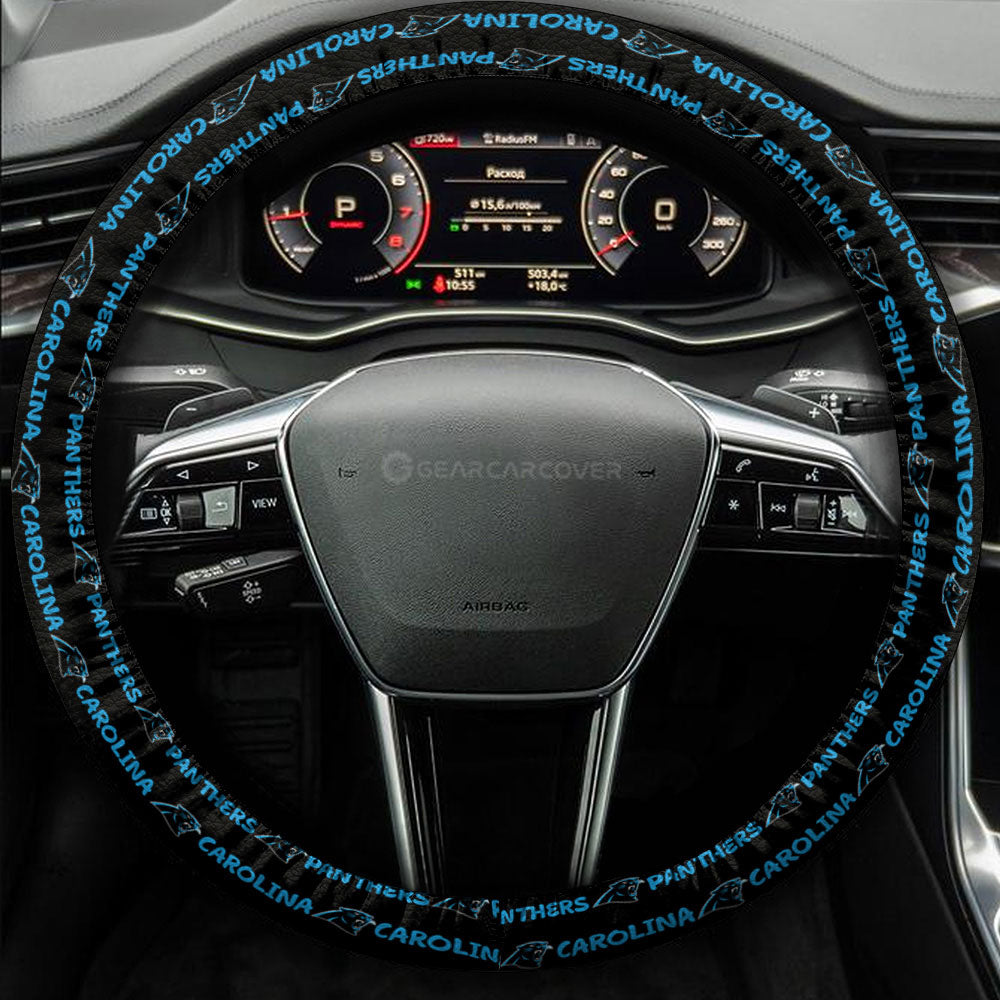 Carolina Panthers Steering Wheel Cover Sporty Team Collection - Gearcarcover - 3