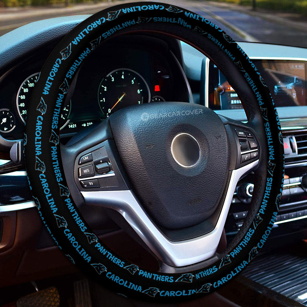Carolina Panthers Steering Wheel Cover Sporty Team Collection - Gearcarcover - 1