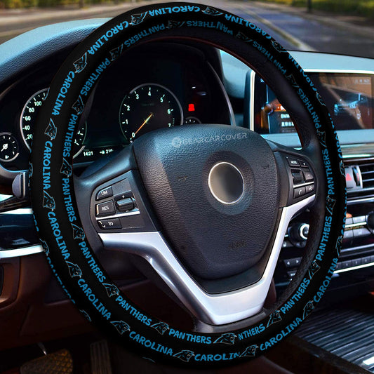 Carolina Panthers Steering Wheel Cover Sporty Team Collection - Gearcarcover - 1