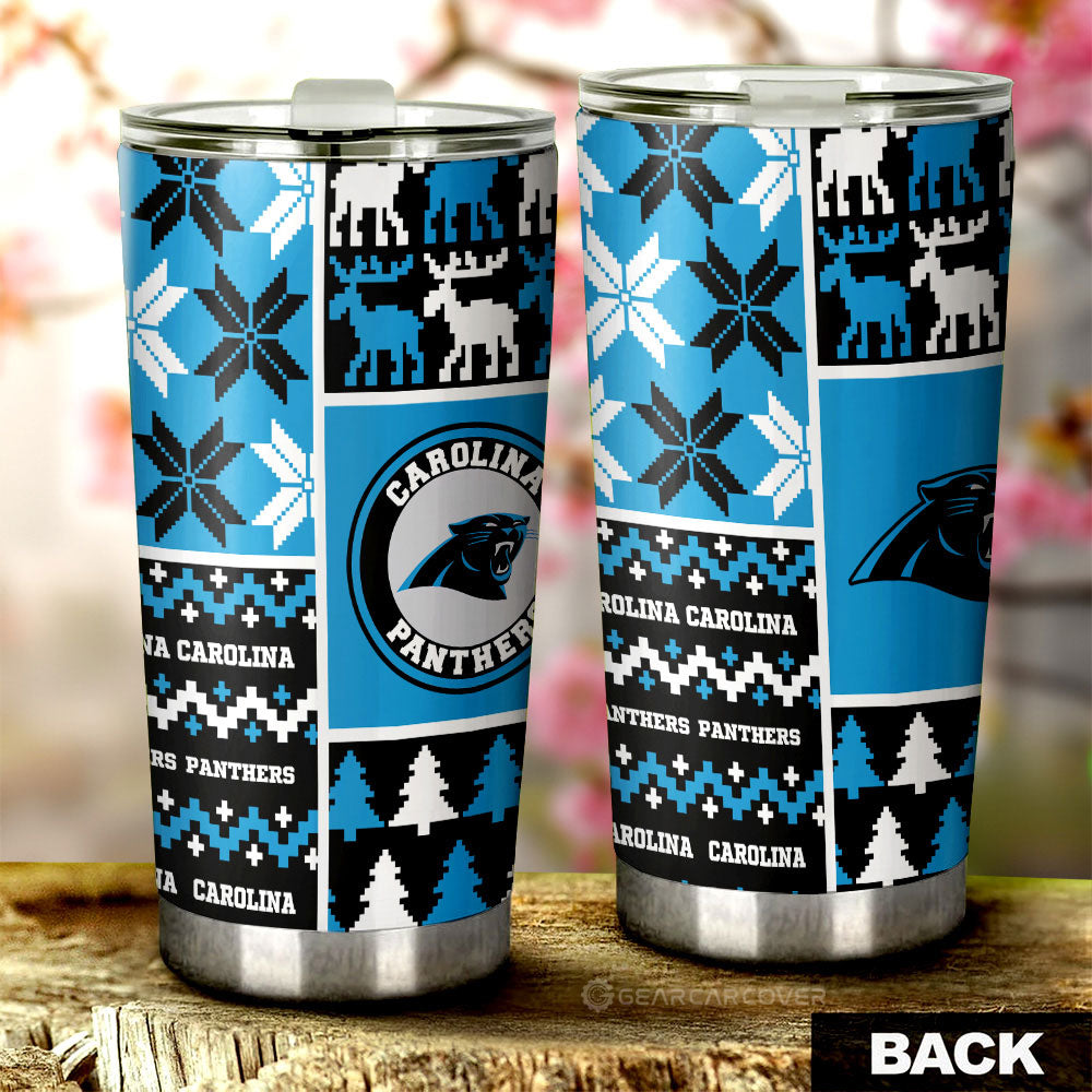 Carolina Panthers Tumbler Cup Custom Ugly Style Car Accessories - Gearcarcover - 2