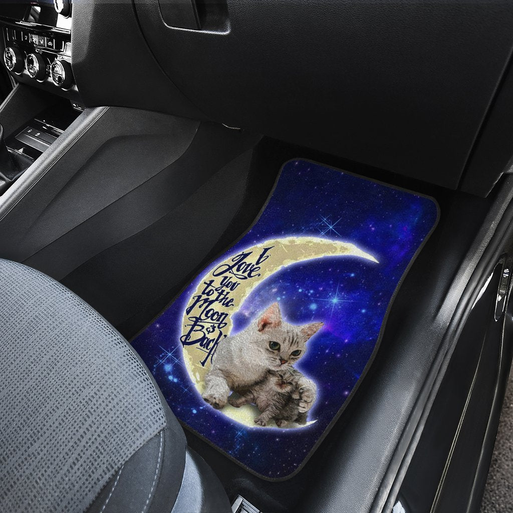 Cat Car Floor Mats Custom I Love You To The Moon And Back Car Accessories Meaningful - Gearcarcover - 4