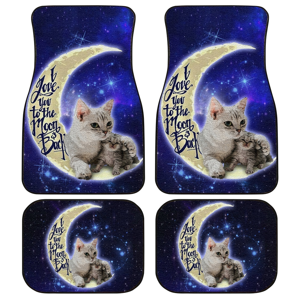 Cat Car Floor Mats Custom I Love You To The Moon And Back Car Accessories Meaningful - Gearcarcover - 1