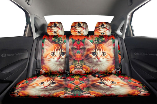 Cat Floral Car Back Seat Cover Custom Car Accessories - Gearcarcover - 2