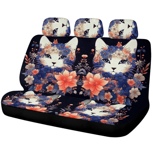 Cat Floral Car Back Seat Cover Custom Car Accessories - Gearcarcover - 1