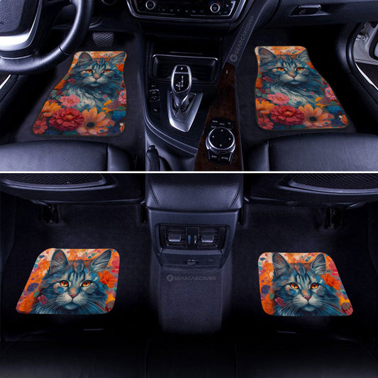 Cat Floral Car Floor Mats Custom Car Accessories - Gearcarcover - 2