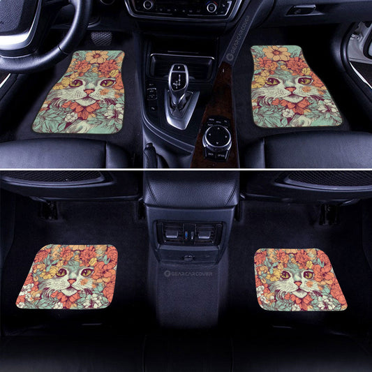 Cat Floral Car Floor Mats Custom Car Accessories - Gearcarcover - 2