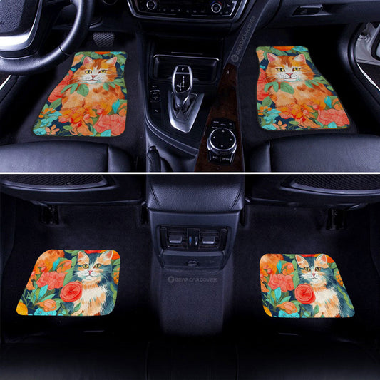 Cat Floral Car Floor Mats Custom Car Accessories - Gearcarcover - 2