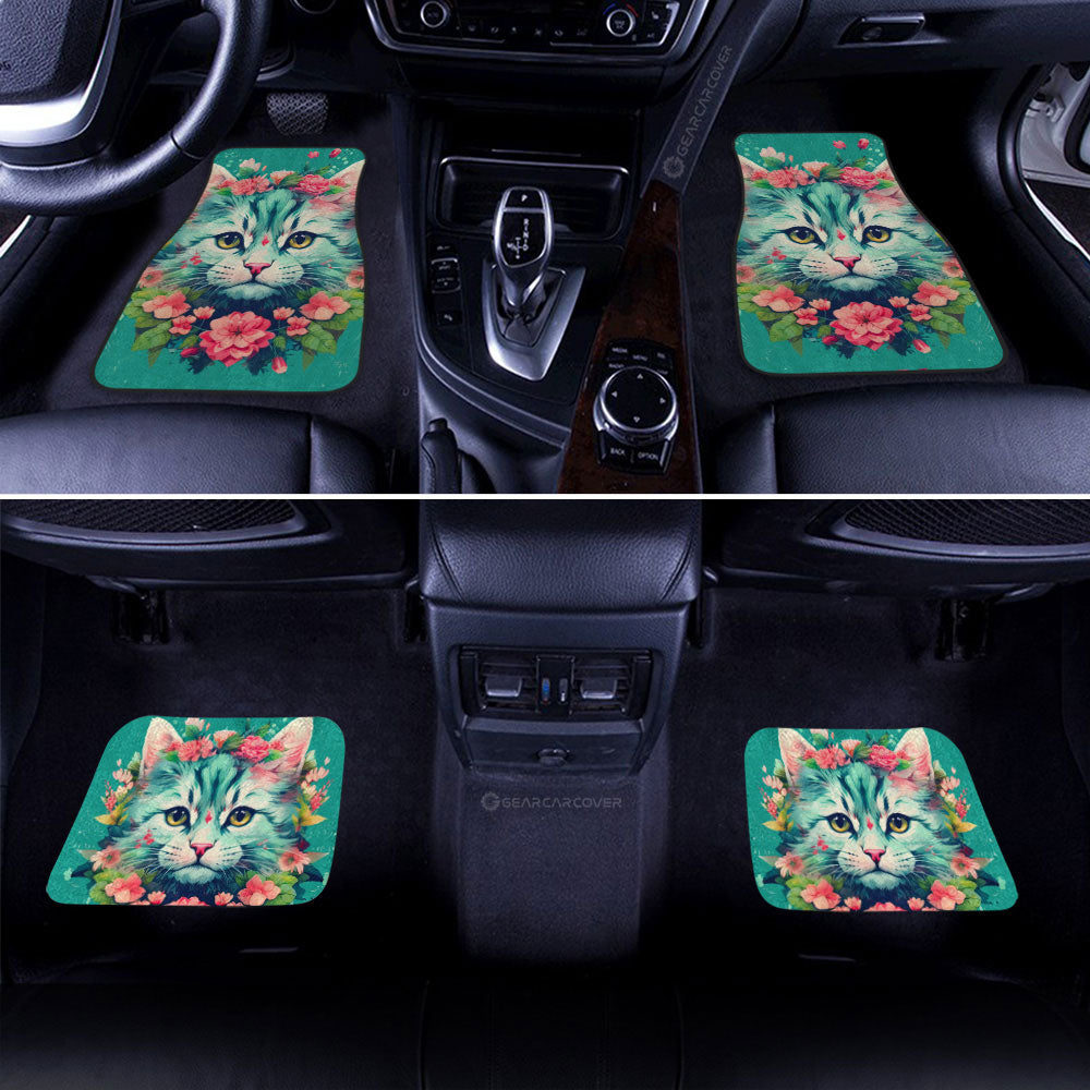 Cat Floral Car Floor Mats Custom Car Accessories - Gearcarcover - 2