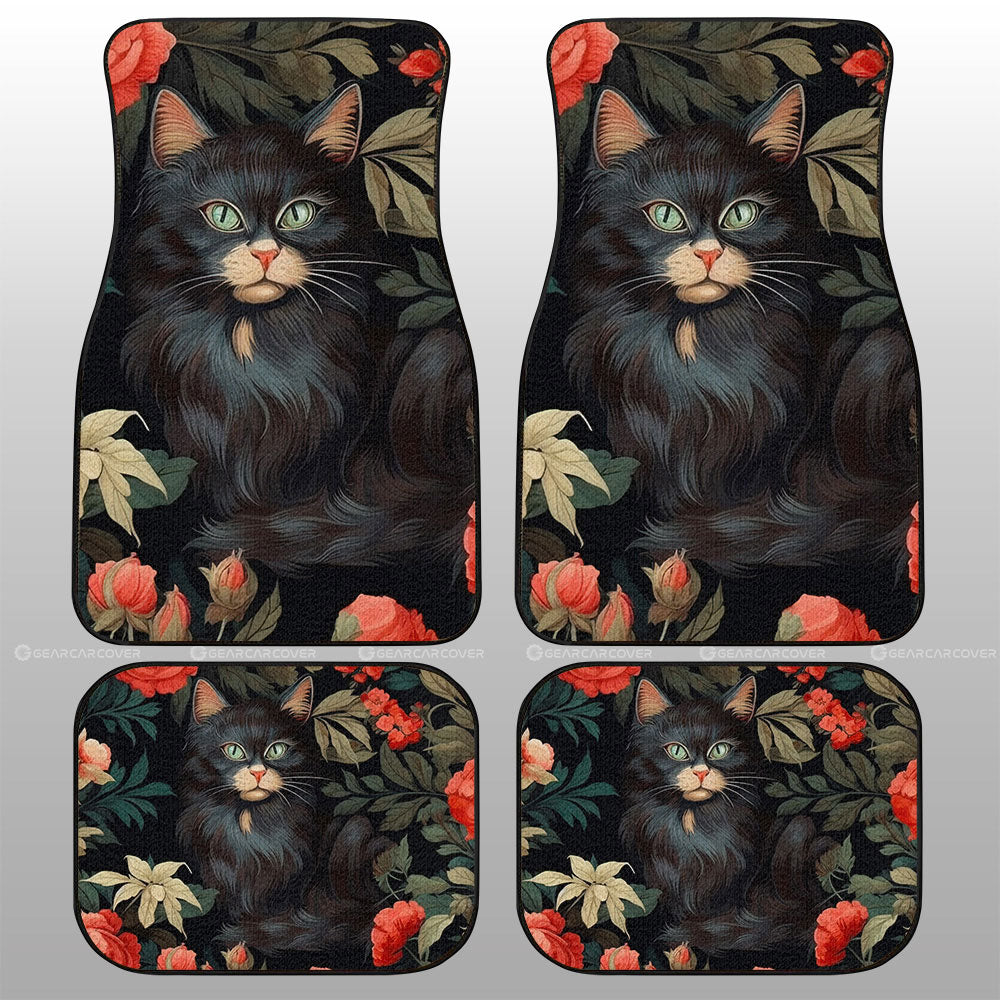 Cat Floral Car Floor Mats Custom Car Accessories - Gearcarcover - 1