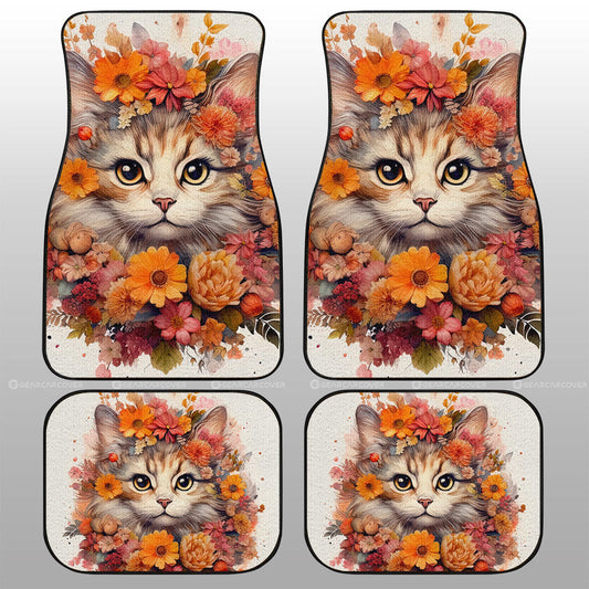 Cat Floral Car Floor Mats Custom Car Accessories - Gearcarcover - 1