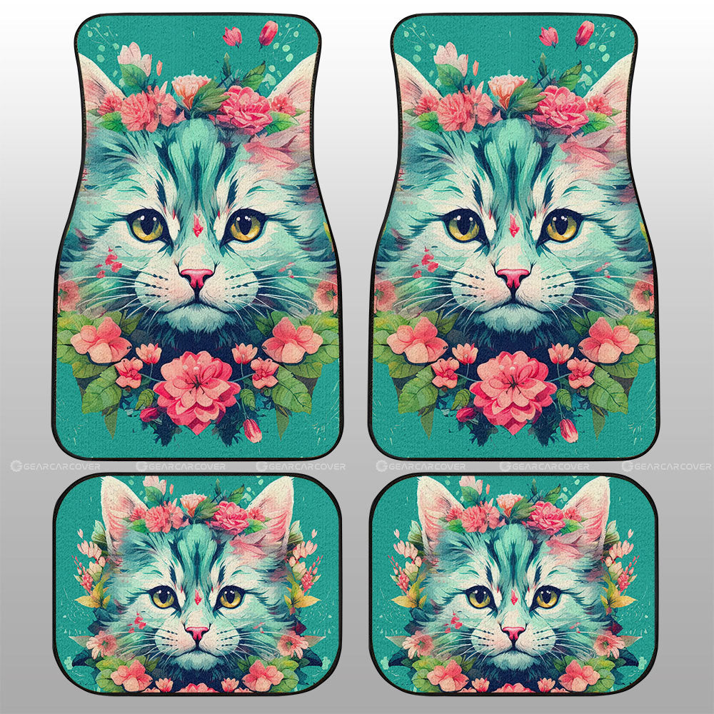 Cat Floral Car Floor Mats Custom Car Accessories - Gearcarcover - 1