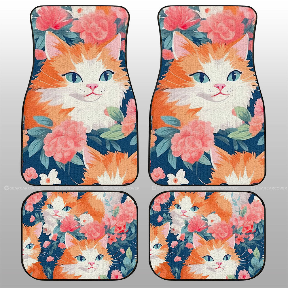 Cat Floral Car Floor Mats Custom Car Accessories - Gearcarcover - 1