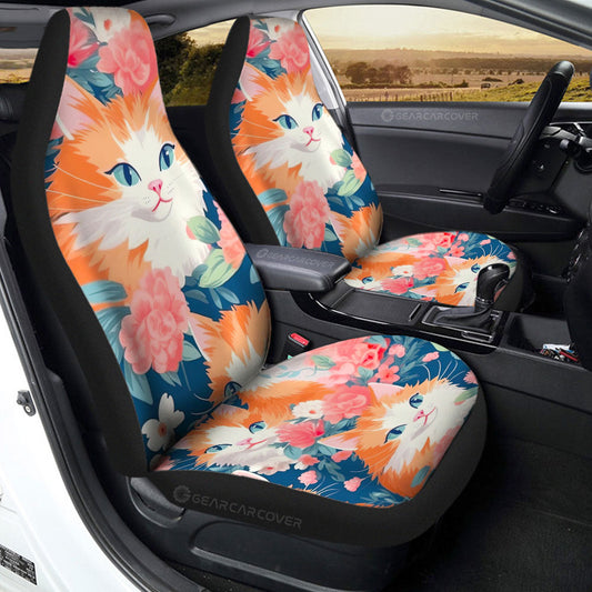 Cat Floral Car Seat Covers Custom Car Accessories - Gearcarcover - 2