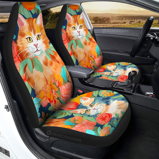 Cat Floral Car Seat Covers Custom Car Accessories - Gearcarcover - 2