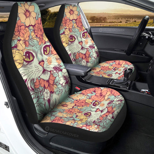 Cat Floral Car Seat Covers Custom Car Accessories - Gearcarcover - 2