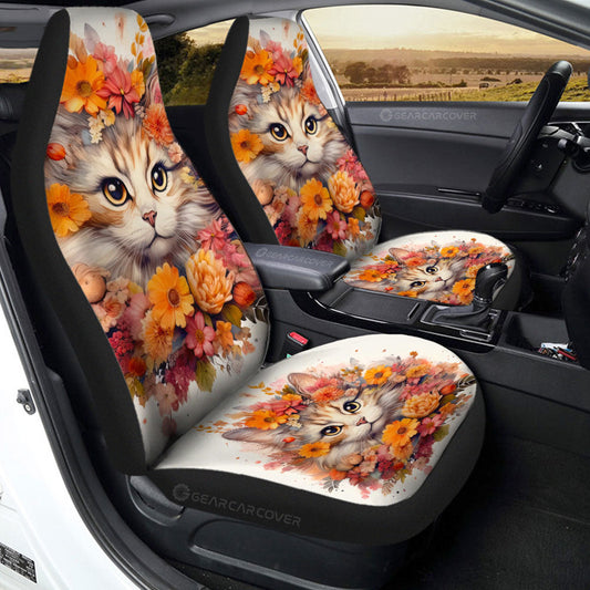 Cat Floral Car Seat Covers Custom Car Accessories - Gearcarcover - 2