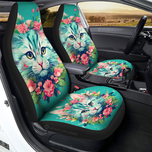 Cat Floral Car Seat Covers Custom Car Accessories - Gearcarcover - 2