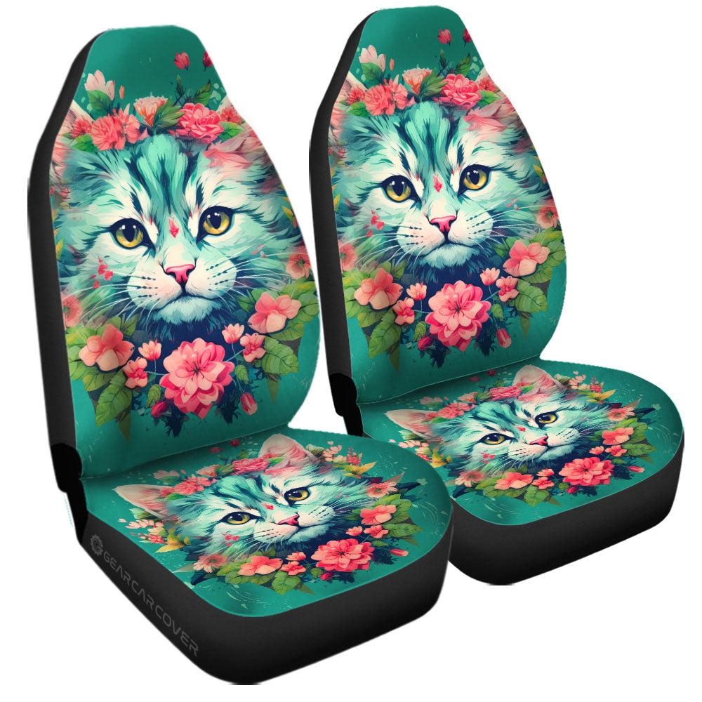 Cat Floral Car Seat Covers Custom Car Accessories - Gearcarcover - 3
