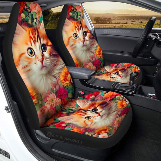 Cat Floral Car Seat Covers Custom Car Accessories - Gearcarcover - 2