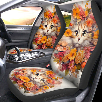 Cat Floral Car Seat Covers Custom Car Accessories - Gearcarcover - 1