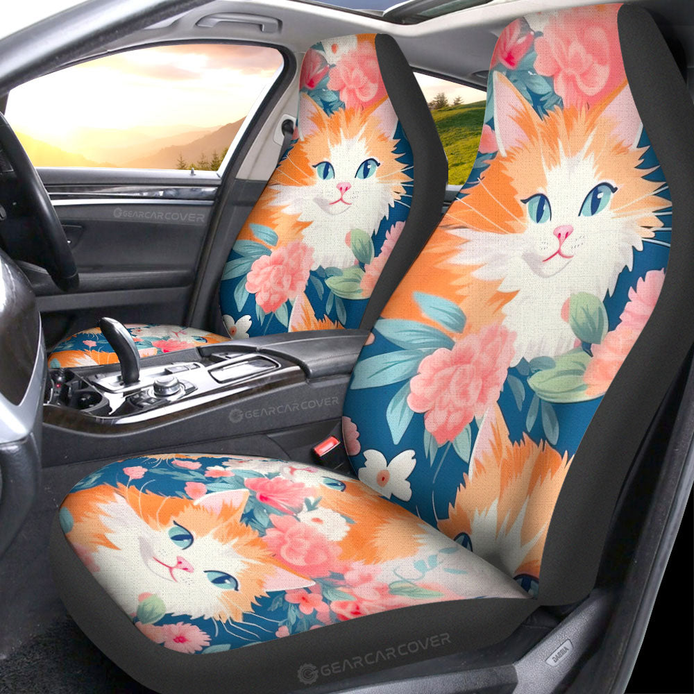 Cat Floral Car Seat Covers Custom Car Accessories - Gearcarcover - 1