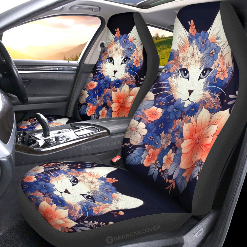 Cat Floral Car Seat Covers Custom Car Accessories - Gearcarcover - 1