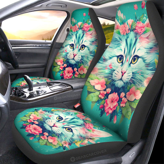 Cat Floral Car Seat Covers Custom Car Accessories - Gearcarcover - 1