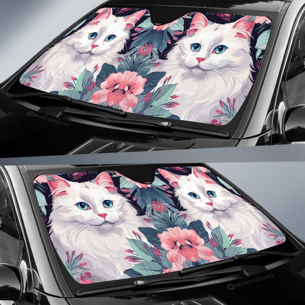 Cat Floral Car Sunshade Custom Car Accessories - Gearcarcover - 2