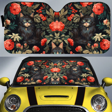Cat Floral Car Sunshade Custom Car Accessories - Gearcarcover - 1