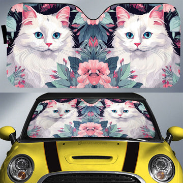 Cat Floral Car Sunshade Custom Car Accessories - Gearcarcover - 1